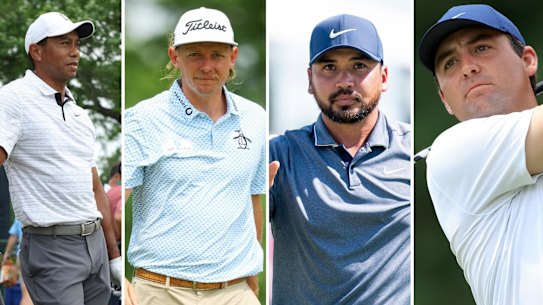 Tiger Woods, Cameron Smith, Jason Day and Scottie Scheffler.