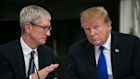 US President Donald Trump said he had a tough chat with Apple boss Tim Cook. 