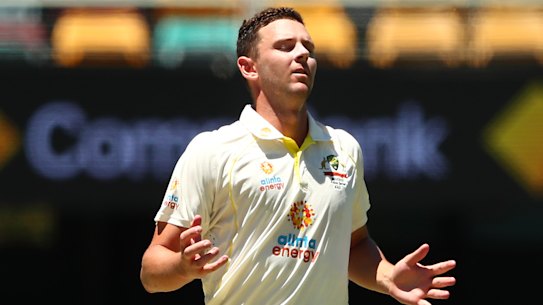 Josh Hazlewood suffered a mild side strain during the win at the Gabba.