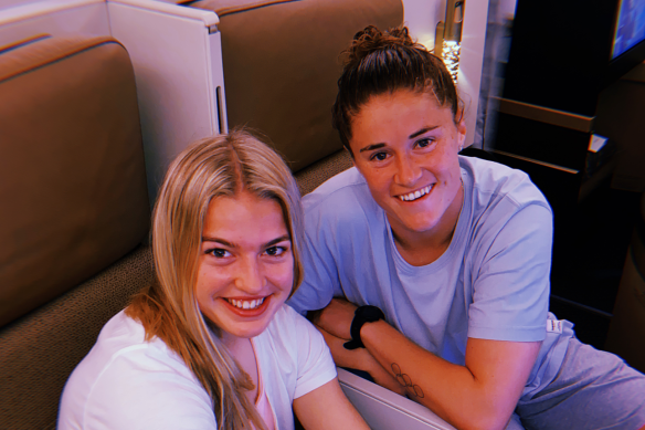 Matildas Charli Grant (left) and Teagan Micah are both based in Sweden.