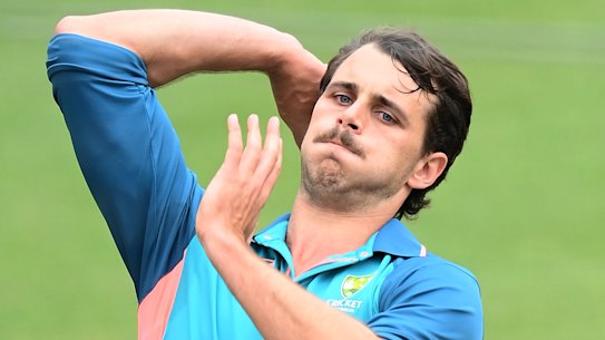 Lance Morris practising in Melbourne last week.