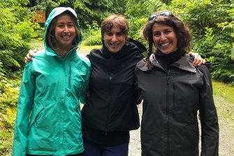 Professor Susan Davis (centre) with her daughters Anna Segal (left) and Natalie Segal (right). 