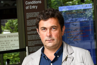 Stefce Kutlesovski leaves court after a hearing in 2017.
