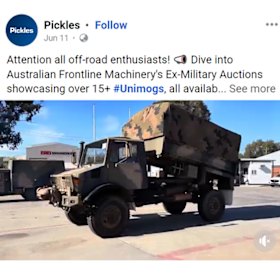 An ex-military vehicle being sold on Facebook.