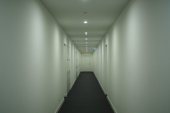The hallway of death. One woman contributed this photo to an academic study by Dr Fiona Andrews of family living in apartments.