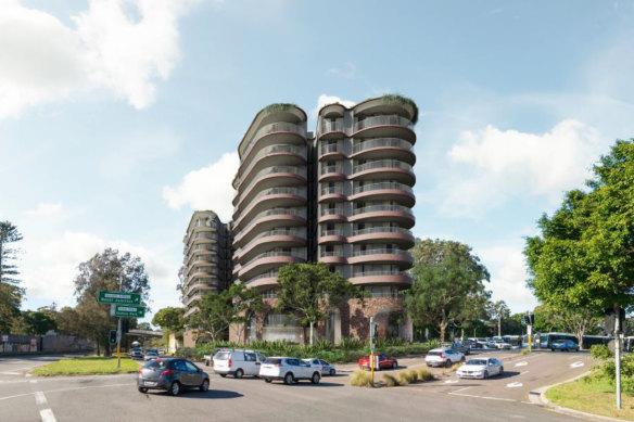 An artist’s impression of a development approved at the corner of York Road and Oxford Street in Bondi Junction.