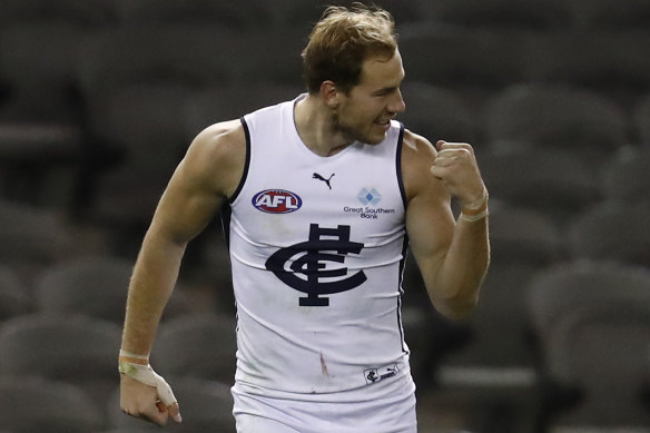 In a season of frustration at Princes Park, Harry McKay, pictured, was one of the stand-outs, booting 58 goals in 19 matches. 