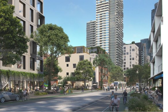 The City of Melbourne wants Spencer Street turned into a “lively, attractive and welcoming street” by diverting traffic onto Wurundjeri Way. 