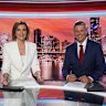 Melissa Downes and her new co-anchor, Joel Dry. The two are presenting Nine News Queensland’s 6pm bulletin from August 18, 2025.