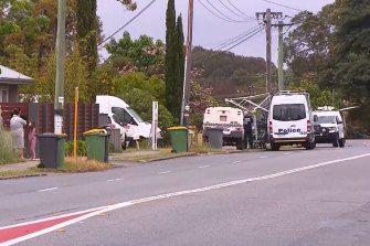 The scene of the police shooting in Gosnells on Monday morning.