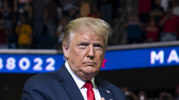 President Donald Trump at the campaign rally in Tulsa, Oklahoma. 