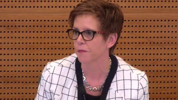 Deputy APRA chair Helen Rowell at the Royal Commission. 