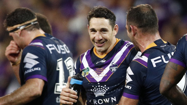 Old firm: Billy Slater and Cameron Smith enjoy qualifying for a third successive grand final.