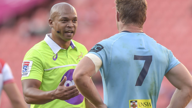 Dropped: referee Egon Seconds has been axed by SANZAAR following the Waratahs' one-point loss to the Lions in Johannesburg.