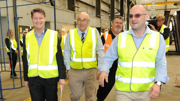 David Gooley (right)  with Victorian Industry and Employment Minister Ben Carroll (left).