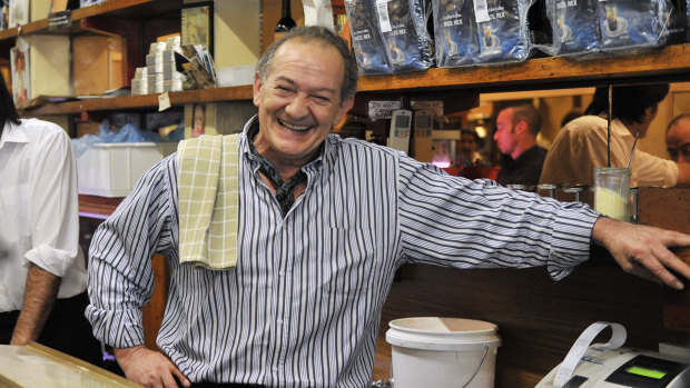 Sisto, with his trademark cravat and smile, in Pellegrini's in 2010.
