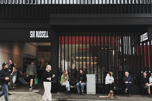 Outside Six Russell in Sandy Bay.