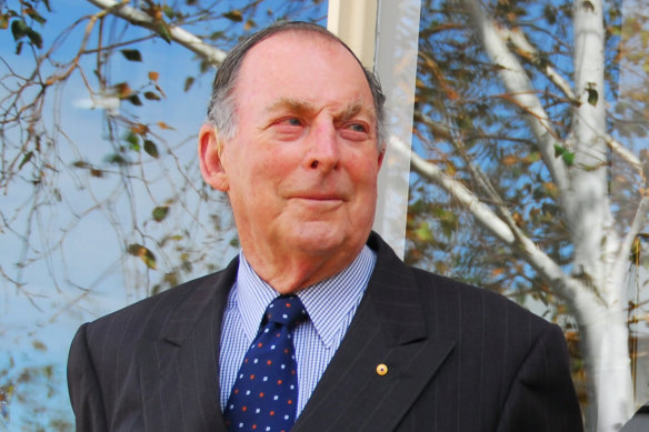 Geoff Handbury pictured around 2012, has died at age 94. 