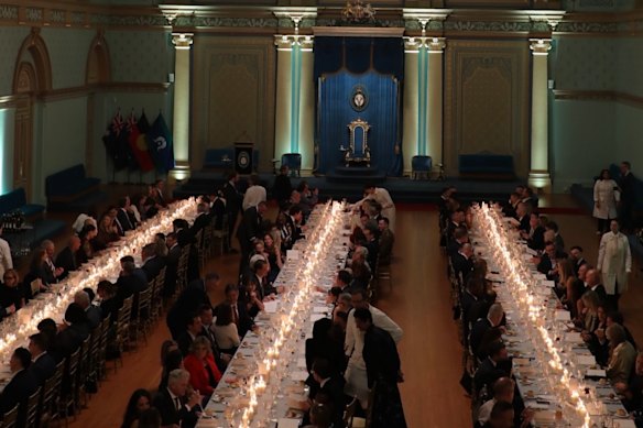 Inside the Government House dinner for the NFL.  