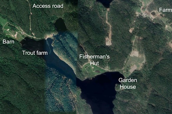 A satellite photo of Putin’s hideaway near Finland.
