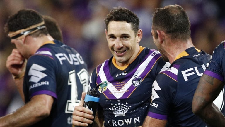 Old firm: Billy Slater and Cameron Smith enjoy qualifying for a third successive grand final.