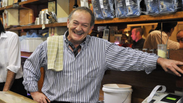 Sisto, with his trademark cravat and smile, in Pellegrini's in 2010.