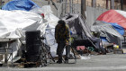 A tent community in San Francisco. Part of Apple's plan is to allocate $50 million to address the causes of homelessness.