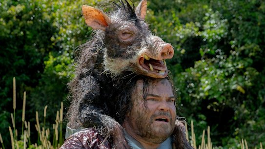 Jack Black in Anaconda, which was shot on the Gold Coast earlier this year.