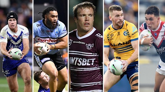 Matt Burton, Siosifa Talakai, Jake Trbojevic, Clint Gutherson and Victor Radley.