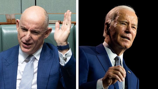 Retiring MP Stuart Robert won’t return to parliament, missing US President Joe Biden’s address.