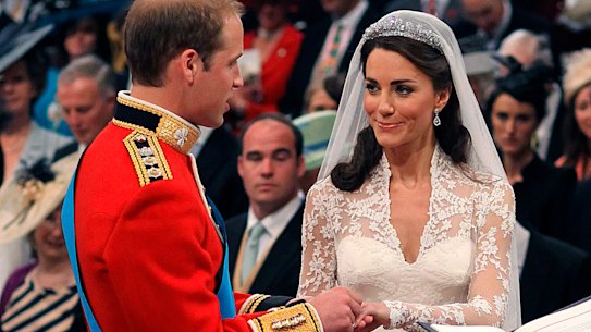 William places a wedding ring on Kate in 2011. The prince prefers not to wear his wedding band. 