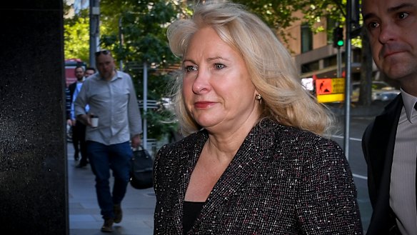 Former Liberal state MP Lorraine Wreford arrives at IBAC's hearings into land dealings at Casey Council.