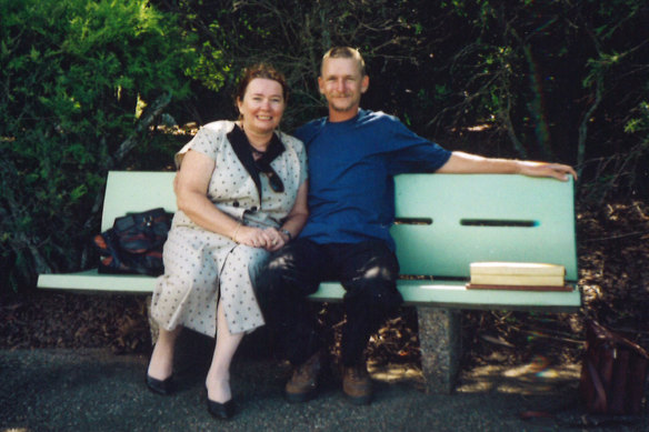 Lily Arthur’s reunion with son Tim in a Sunshine Coast park.