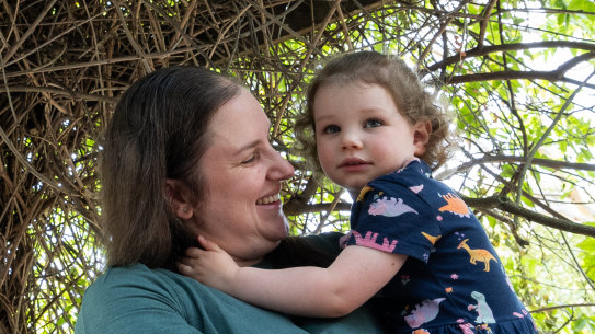 Katrina, with daughter Maddie,  participated in a La Trobe University study into how shift work affects women’s breast milk.