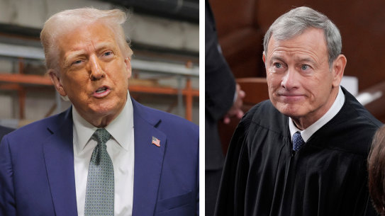US President Donald Trump and Chief Justice of the Supreme Court John Roberts.