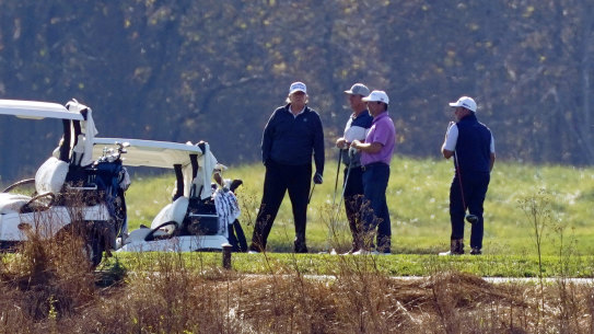 President Donald Trump at the Trump National Golf Course in Sterling, Virginia as the election was called for Joe Biden. 