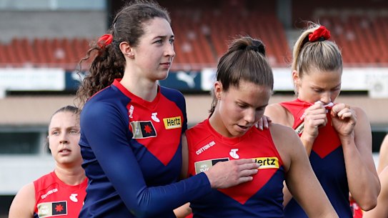 A dejected Melbourne after recording back-to-back losses.