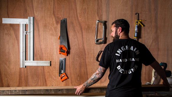 Ben Purchase is doing whatever he can to encourage customers to pay on time for his custom-made recycled timber furniture. 