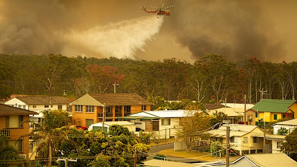 An Aircrane water bombing helicopter in action.