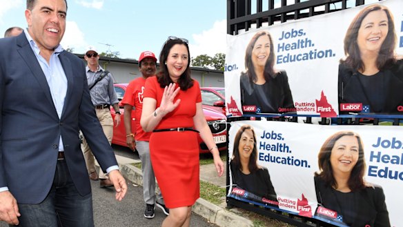 Queensland Premier Annastacia Palaszczuk on election day in 2017.