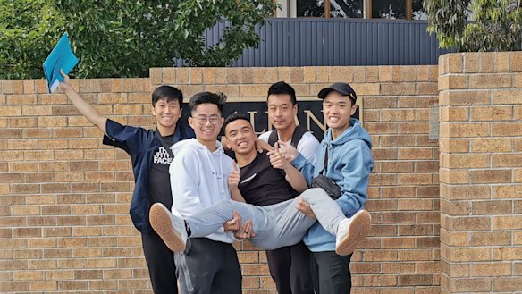 St Albans Secondary College students (left to right): Bao Tran, Jason Nguyen, Aaron Tran-Hoang, James Mangali, Minh Lai.