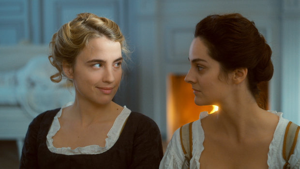 Adele Haenel and Noemie Merlant in Portrait of a Lady on Fire.