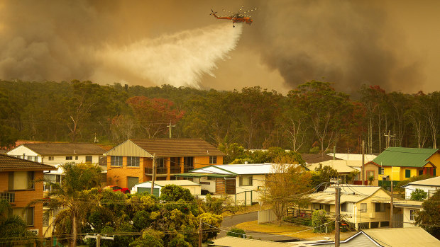 An Aircrane water bombing helicopter in action.