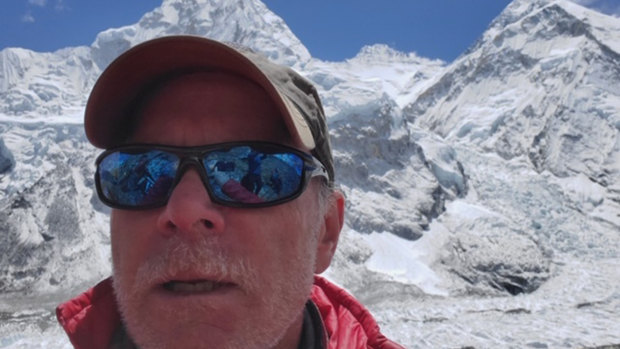 Christopher Kulish beneath Mount Everest.
