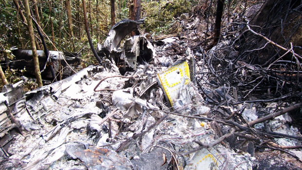 Wreckage of the Fairchild Metroliner Commuter plane, which came down near Lockhart River in 2005.