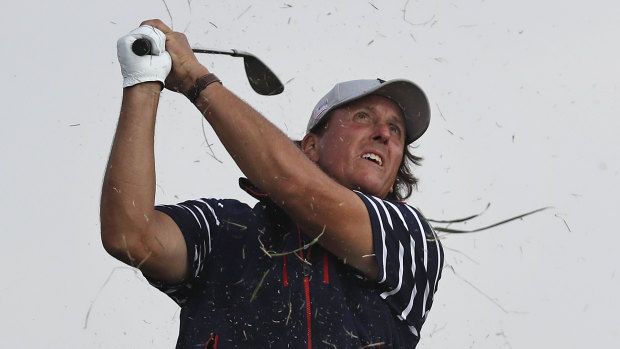 Woeful: Phil Mickelson was far from his best in Paris.