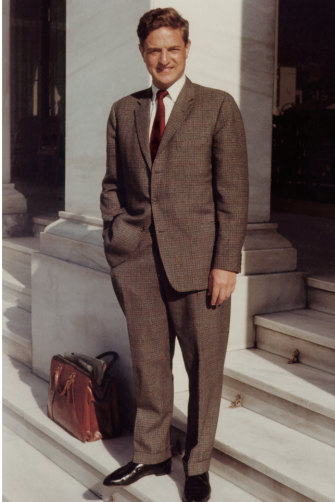 George Soros in 1962 during his time on Wall Street; his initial goal when he moved to New York was to save $US100,000 in five years but he says he “overperformed”.