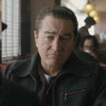 In The Irishman, Robert De Niro (at left) gets a digital “facelift” to play his character as a much younger man (at right).