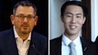 Former Victorian premier Daniel Andrews with golf-buddy Felix Lee.