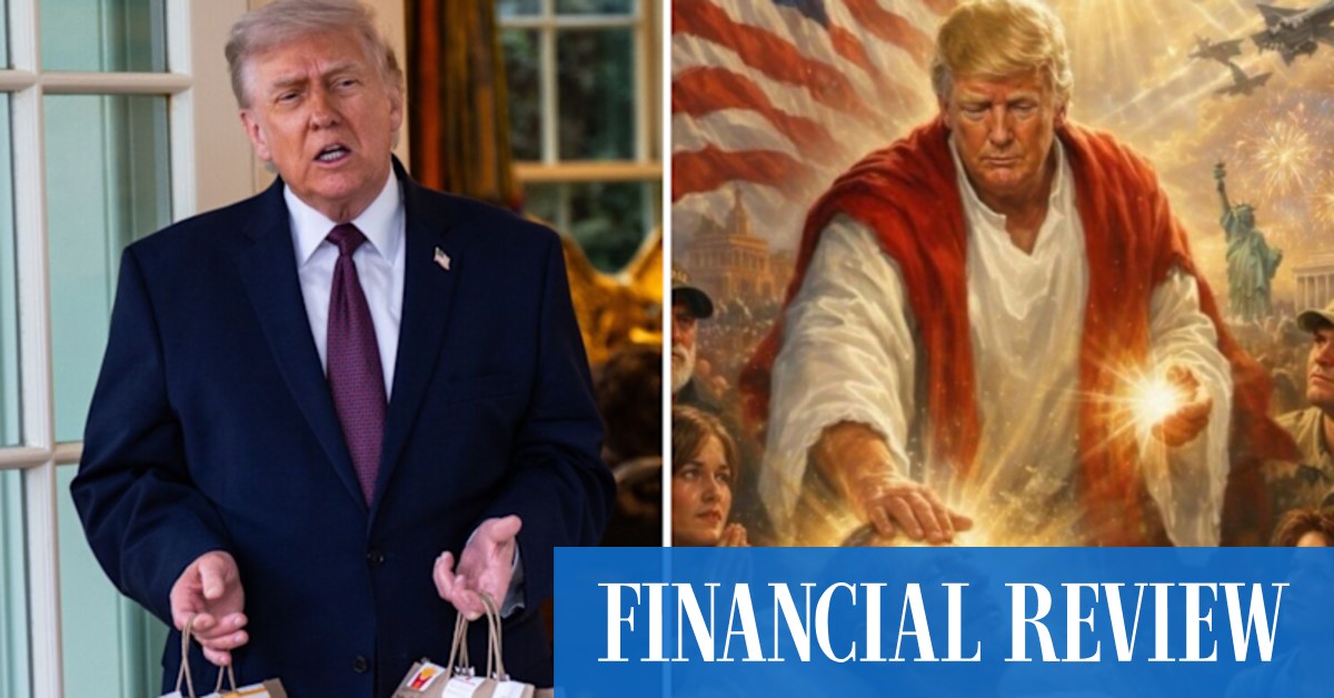 The US president has deleted a social media post depicting him as Jesus Christ as a stoush between himself and the Catholic Church leader escalated.